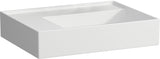 LAUFEN Waschtisch KARTELL 600x460 mm weiß, Ablage links, 1 Hahnloch, ohne Überlauf