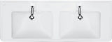 LAUFEN PRO A Doppelwaschtisch 1300 x 480 mm mit Überlauf – Weiß, 2 Hahnlöcher, Wandmontage