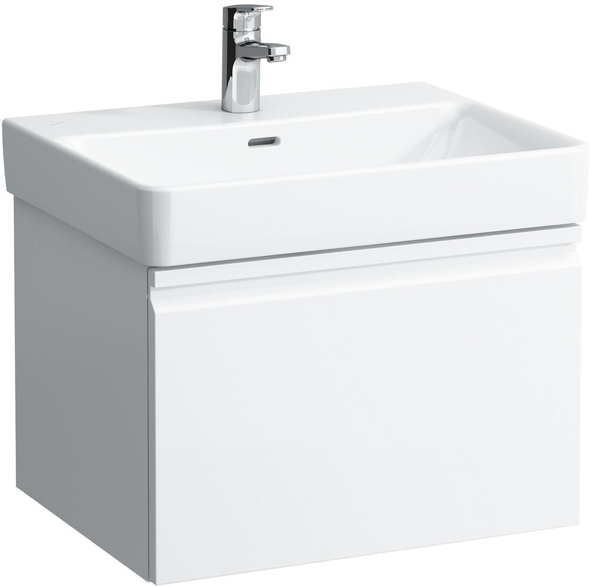 LAUFEN PRO S Waschtischunterbau 570x390x450 mm mit 1 Schublade und Griffmulde in Weiß Matt