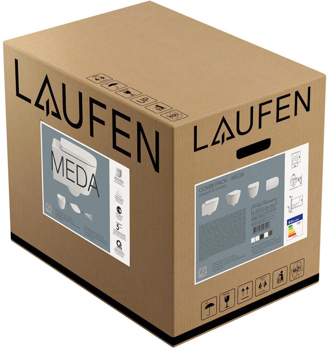 LAUFEN MEDA Advanced Wand-Tiefspül-WC Set spülrandlos mit WC-Sitz