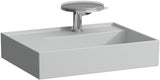 LAUFEN Waschtisch KARTELL 600x460 mm weiß, Ablage links, 1 Hahnloch, ohne Überlauf