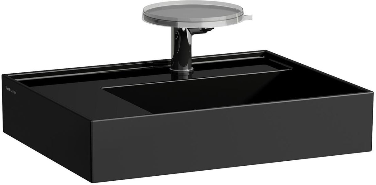 LAUFEN Waschtisch KARTELL 600x460 mm weiß, Ablage links, 1 Hahnloch, ohne Überlauf