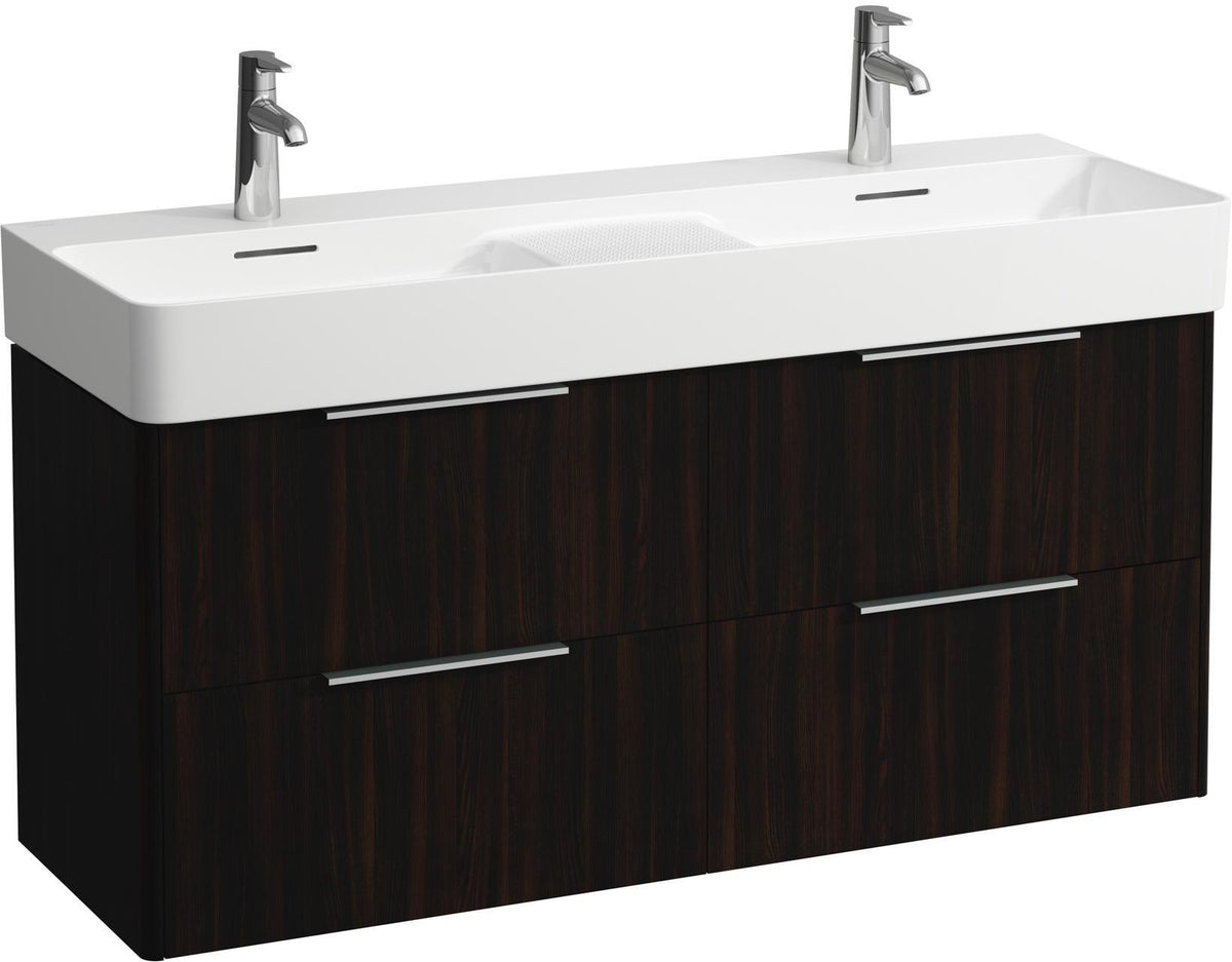 LAUFEN Waschtischunterbau VAL BASE 1180 mm weiß matt – 4 Schubladen mit Griffleiste