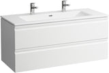 LAUFEN PRO S Waschtischset 1200x500 mm mit 2 Schubladen, weiß matt – Keramik Waschtisch & Unterbau