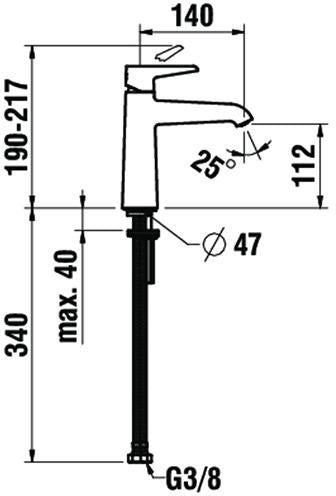 Laufen Einhand-Waschtischmischer VAL chrom 140 mm ohne Ablaufgarnitur – Einhandhebelmischer für 1 Hahnloch