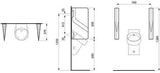 LAUFEN Urinal-Trennwand VAL keramisch weiß 370 x 85 x 690 mm