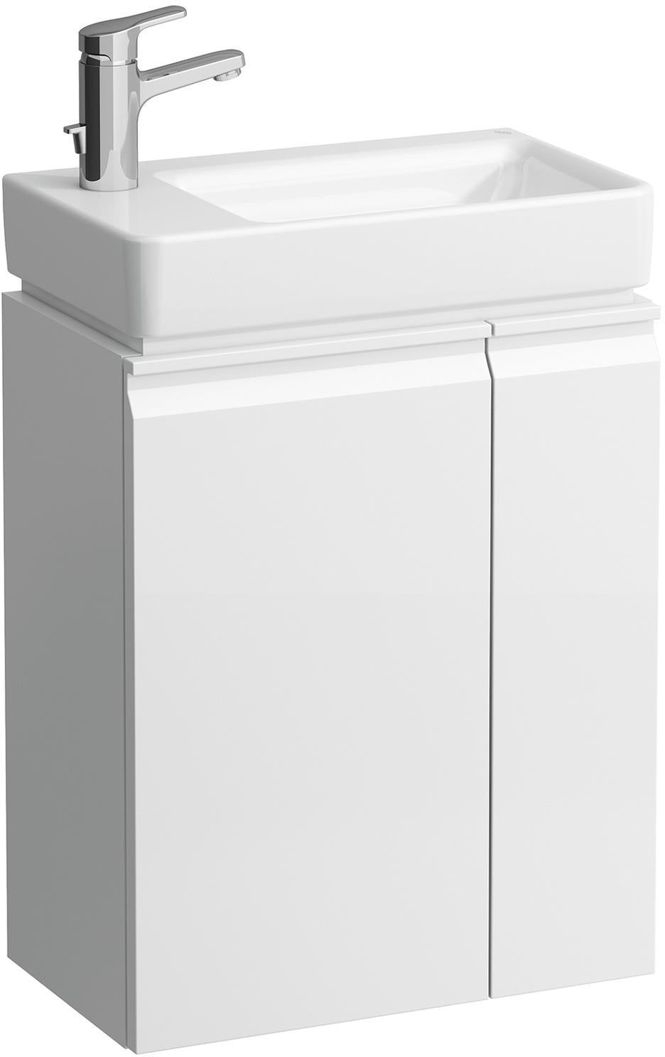 LAUFEN PRO S Handwaschbecken mit Waschtischunterbau – Weiß Matt, 280 mm, Hahnlochbank links