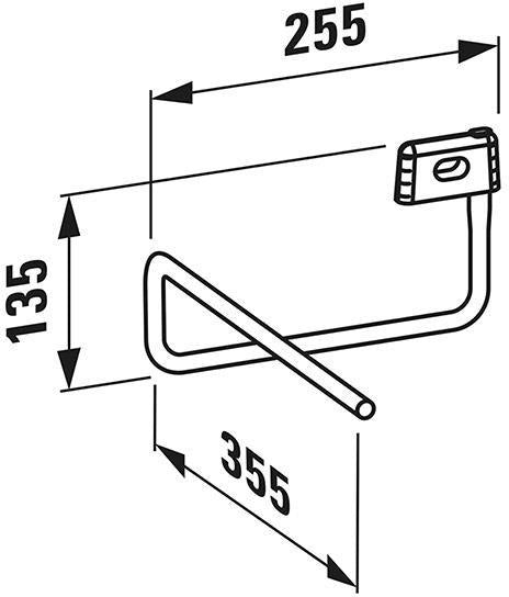 LAUFEN Handtuchhalter VAL chrom, Aufhängefläche 345 mm links – Design von Konstantin Grcic