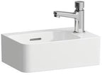 ohne Beschichtung / für Möbel / 340x220mm, 1 Hahnloch, mit Überlauf weiß