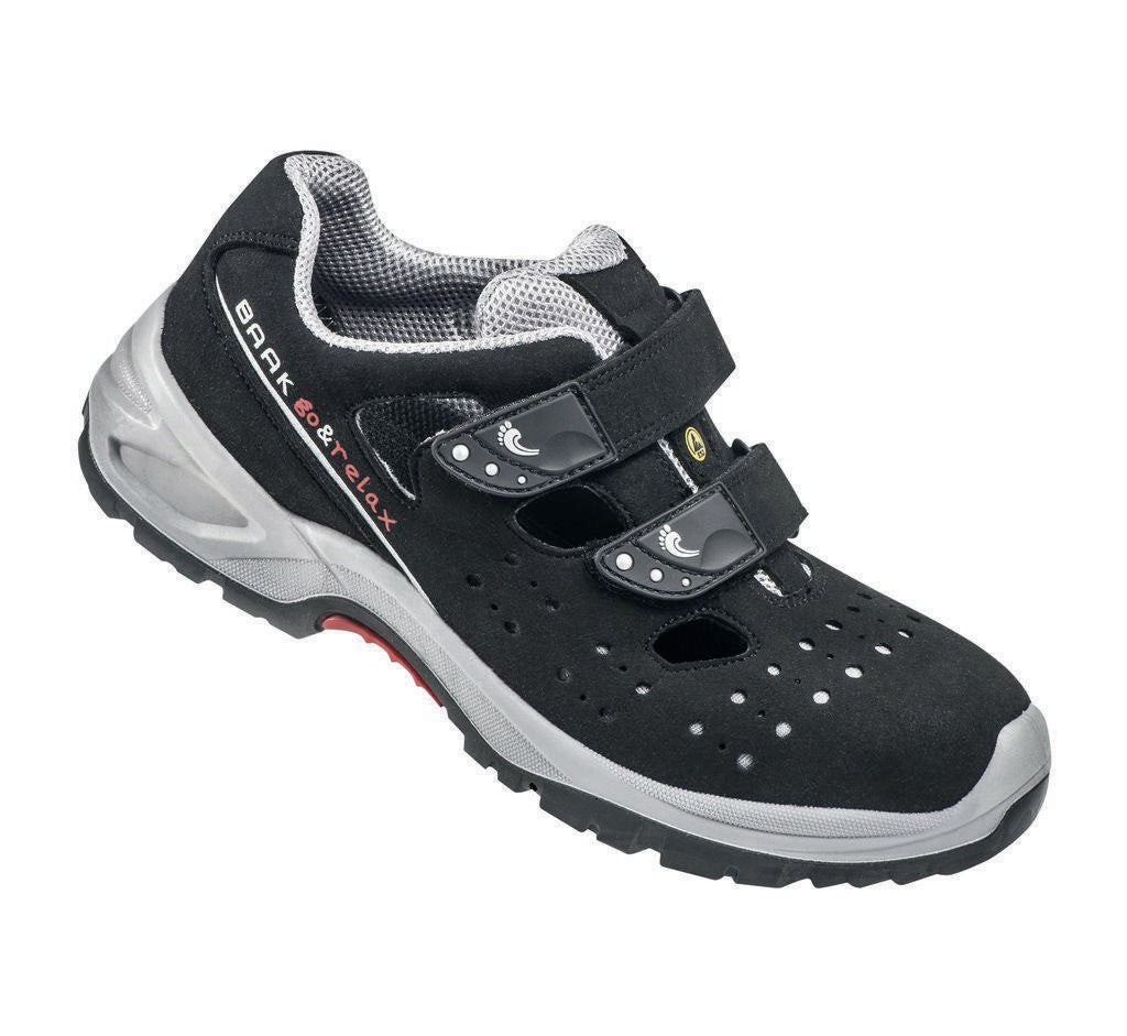 BAAK Sicherheitssandale Hardy Mikrofaser S1P SRC ESD in Schwarz/Grau, Gr. 40