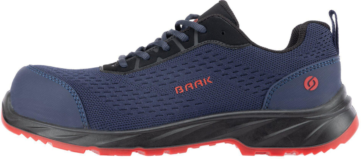 BAAK Sicherheitsschuh Per S1PS ESD SRC Textil – Gr. 38, Weite 11, blau/schwarz/rot