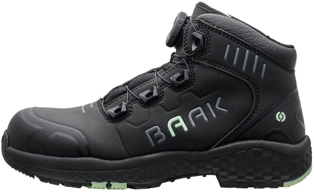 BAAK Damensicherheitsstiefel Alessia S3S ESD Mikrofaser/TPU – Schwarz/Grün