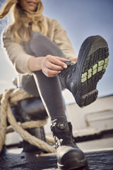 BAAK Damensicherheitsstiefel Alessia S3S ESD Mikrofaser/TPU – Schwarz/Grün