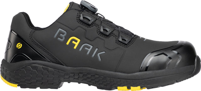 BAAK Sicherheitsschuh Alex S3S ESD – Mikrofaser, schwarz/gelb, Gr. 38