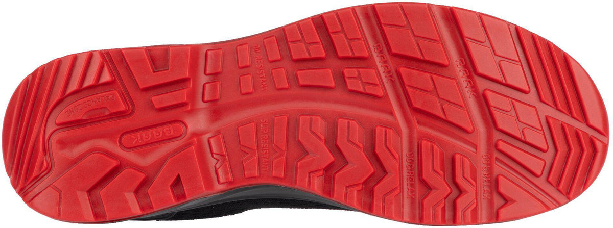 BAAK Sicherheitsschuh Pio S1PS FO LG SR ESD – Textil, schwarz/rot, Gr. 38, Weite 11