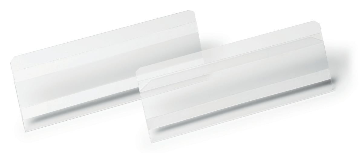 DURABLE Etikettentasche 100 x 38 mm selbstklebend transparent – scannertauglich & dokumentenecht