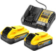 DEWALT Akku-Starter-Set DCB1104H2 18V 5Ah mit 2 POWERSTACK Akkus und Schnellladegerät