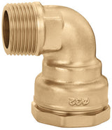 CALEFFI Winkel-Anschlussverschraubung AG 20 mm x 1/2" AG für PE-Kunststoffrohr, Messing, Serie 867