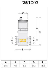 CALEFFI Mikroblasenabscheider Solar 3/4" IG – Serie 251 für waagerechten Einbau