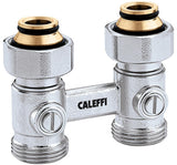 CALEFFI Zweirohr Hahnblock 301 Durchgang 3/4″ IG x 3/4″ AG – für Heizkörper