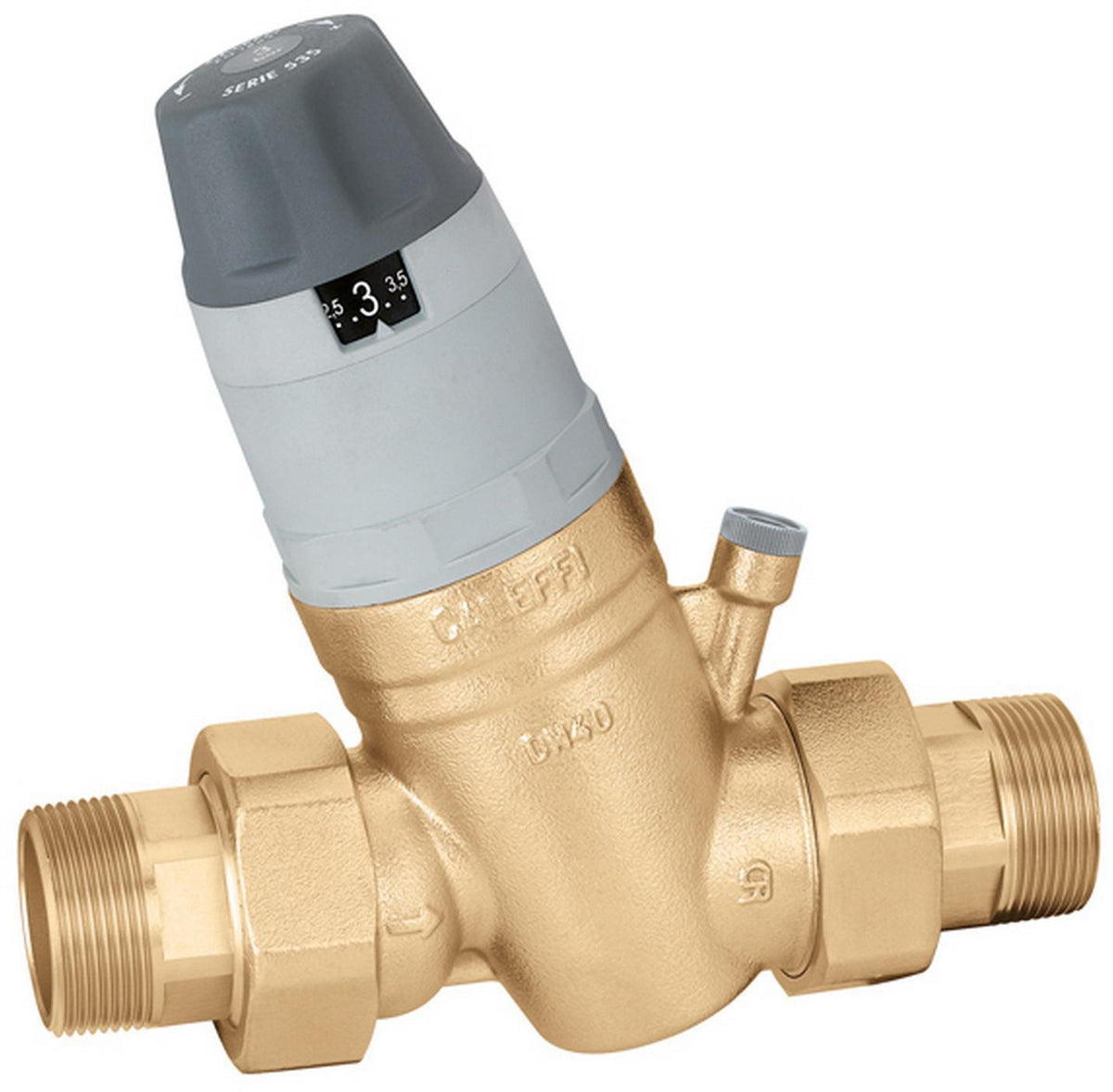 CALEFFI Druckminderer 1/2" mit austauschbarer Kartusche – Serie 535