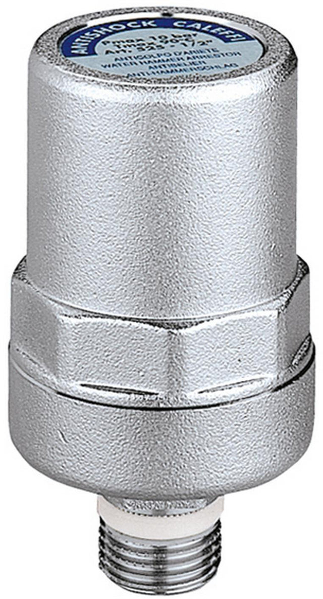 CALEFFI CA Antishock Wasserschlagdämpfer 1/2" – Messing verchromt, 10 bar