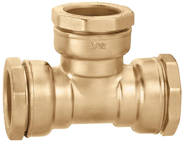 CALEFFI T-Verschraubung 20 mm für PE-Kunststoffrohr, Messing, Serie 864, 16 bar