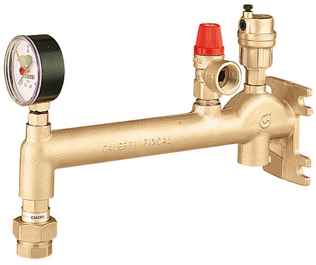 CALEFFI Wandgruppe Messing 3/4" bis 50 kW mit Schnellkupplung – Heizungsanschluss