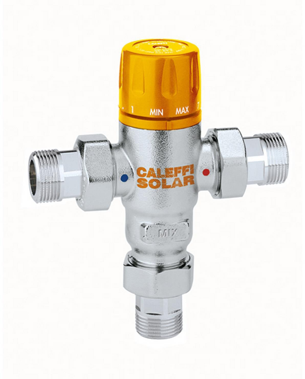 CALEFFI Solar-Thermomischer 252, 3/4", max. 100 °C, einstellbar, mit Rückflussverhinderer