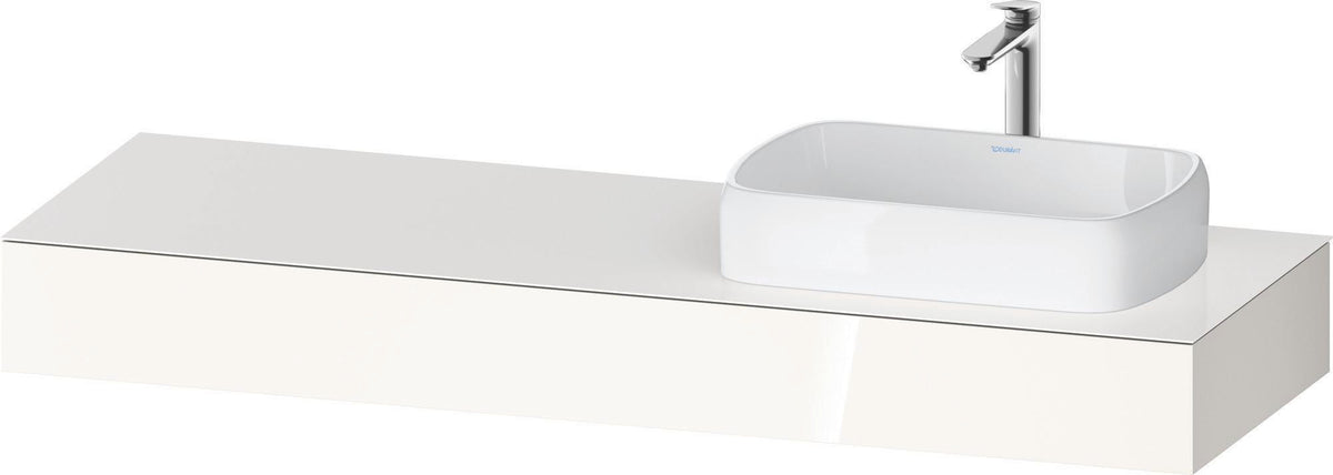 DURAVIT Qatego Konsole wandhängend 1400 mm weiß matt mit Ausschnitt rechts – Studio F. A. Porsche