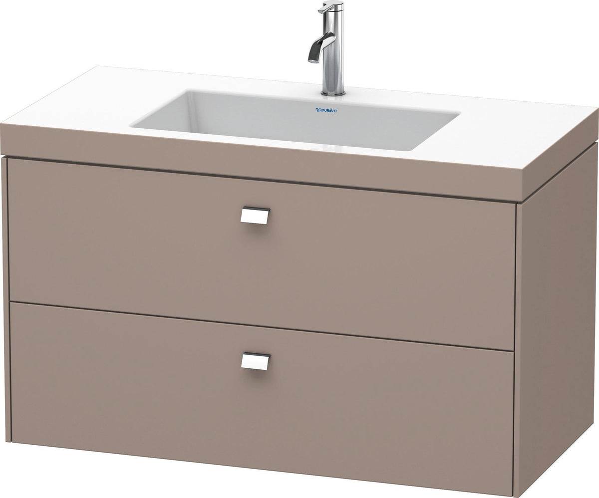 DURAVIT Brioso c-bonded Waschtischset 1000 mm mit Vero Air Waschtisch, 2 Schubkästen, Betongrau Matt