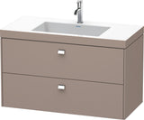 DURAVIT Brioso c-bonded Waschtischset 1000 mm mit Vero Air Waschtisch, 2 Schubkästen, Betongrau Matt