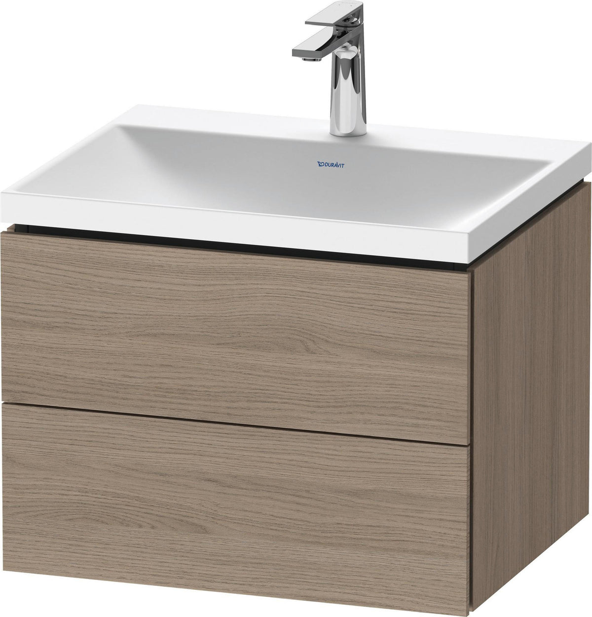DURAVIT L-Cube Waschtischset 600x480x480 mm Nussbaum Matt mit Tip-on Technik