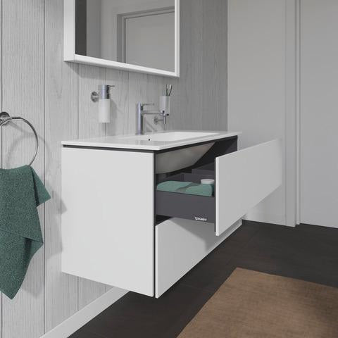 Duravit L-Cube Waschtischunterbau 1020 mm taupe matt – wandhängend, 2 Schubkästen, Tip-On