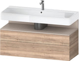 Duravit Qatego Waschtischunterbau 1190 mm – Weiß Matt mit Eiche Schwarz Nische, 1 Auszug, LED