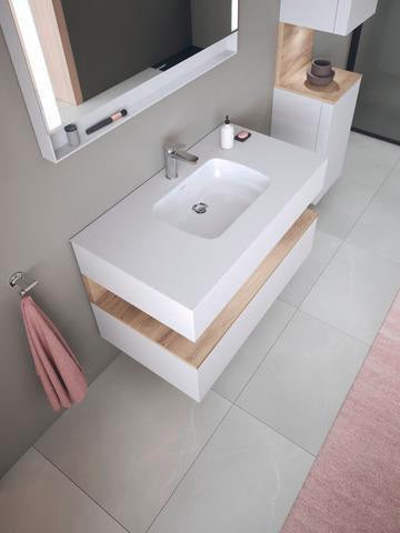 DURAVIT Qatego Einbauwaschtisch mit Konsolenwaschtischunterbau 1000 mm, 1 Auszug, antibakteriell