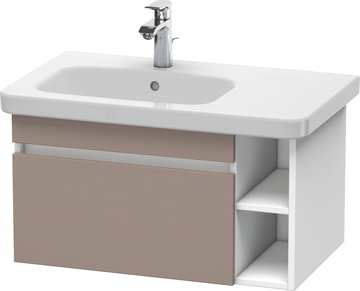 DURAVIT DuraStyle Waschtischunterbau 730 mm betongrau matt – wandhängend mit 1 Auszug & 2 offenen Fächern