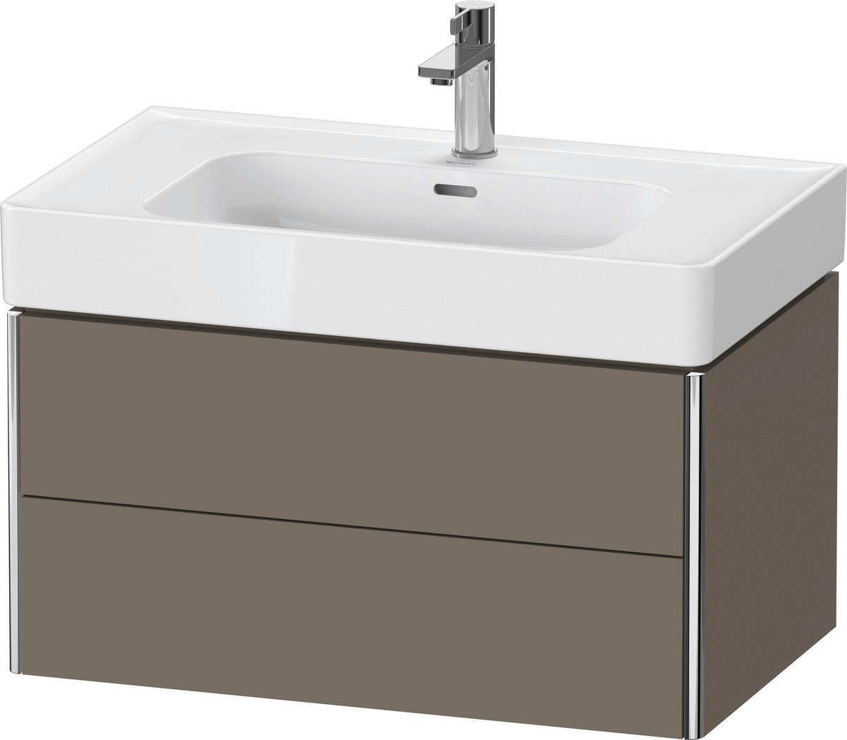 DURAVIT XSquare Waschtischunterbau 784 mm Taupe mit 2 Schubkästen und Tip-on Technik