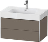DURAVIT XSquare Waschtischunterbau 784 mm Taupe mit 2 Schubkästen und Tip-on Technik