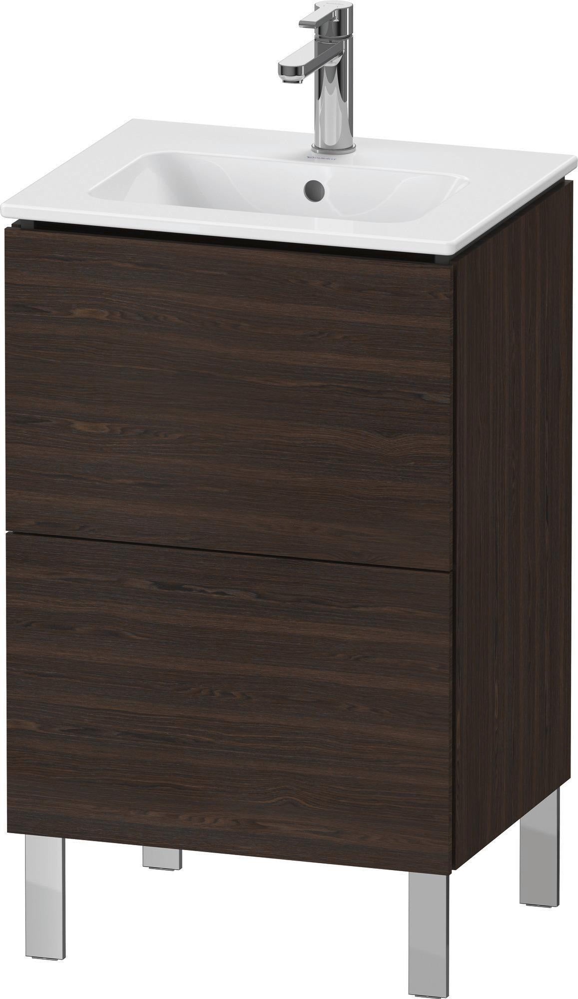Duravit L-Cube Waschtischunterbau bodenstehend, 2 Auszüge, Weiß Matt, 520 mm