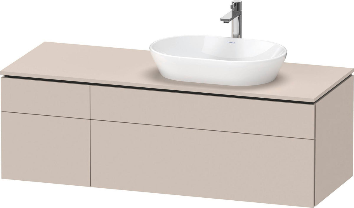Duravit L-Cube Waschtischunterbau 1420 mm Taupe supermatt mit Tip-on und Soft-Close