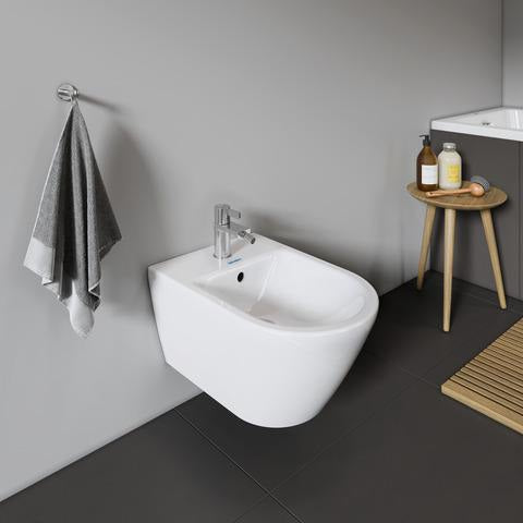 Duravit D-Neo Einhebel-Bidetmischer Chrom mit Zugstangen-Ablaufgarnitur, 125 mm Ausladung