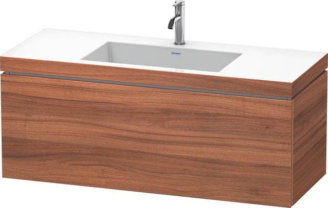 DURAVIT L-Cube c-bonded Waschtischset 1200 mm Nussbaum Natur mit Vero Air Waschtisch und Auszug