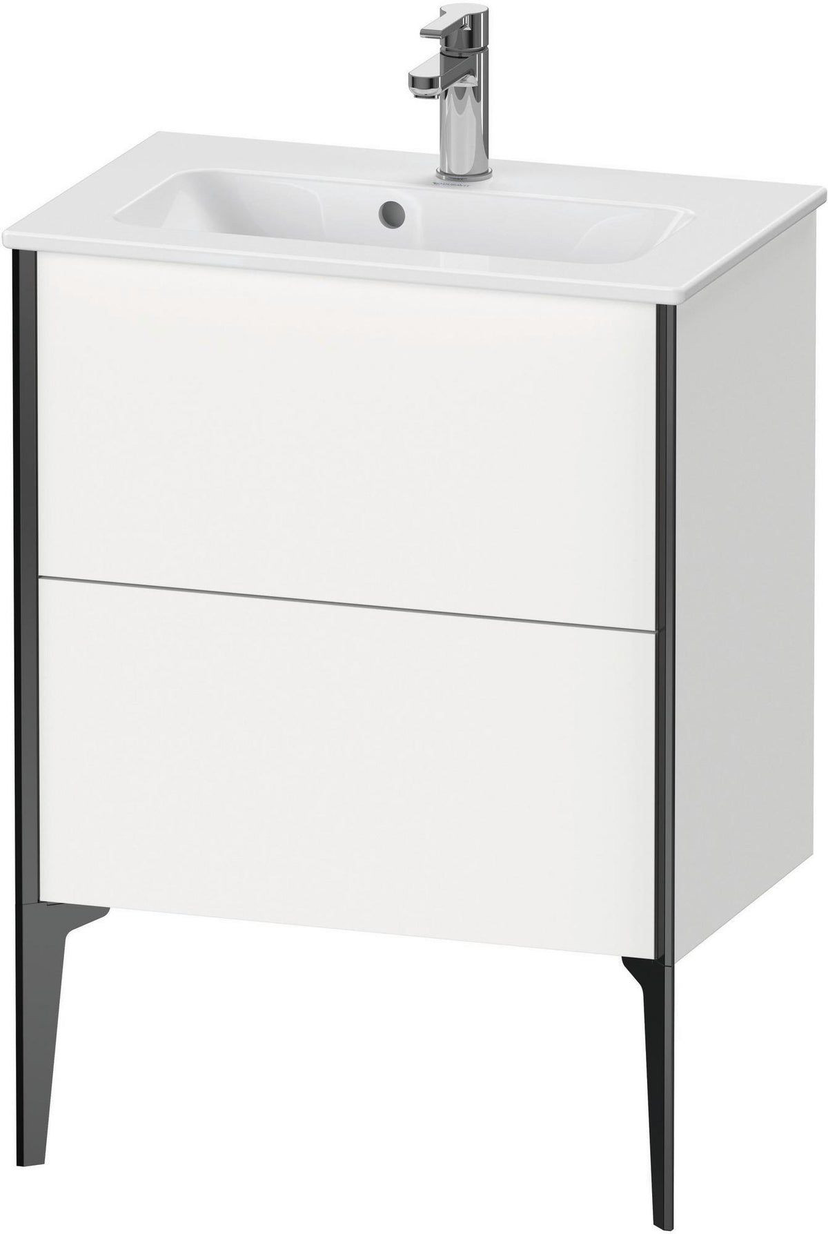 Duravit XViu Waschtischunterbau bodenstehend 610 mm, 2 Auszüge, champagner matt/weiß matt