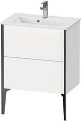 Duravit XViu Waschtischunterbau bodenstehend 610 mm, 2 Auszüge, champagner matt/weiß matt