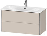 Duravit XSquare Waschtischunterbau 1010 mm mit 2 Schubkästen in Steingrau Matt – wandhängend
