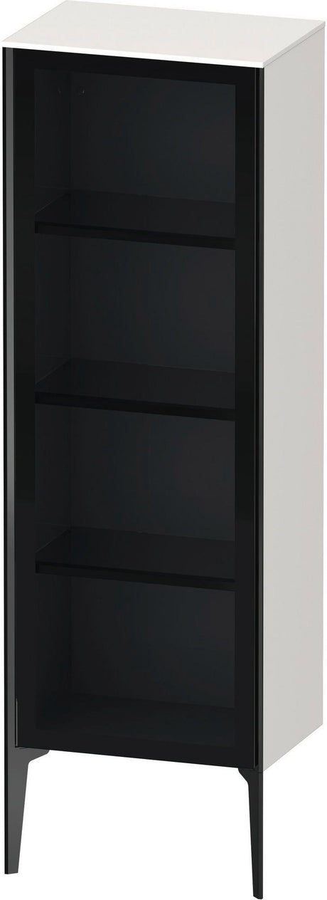 DURAVIT XViu Halbhochschrank 500 mm mit Glastür in dolomiti grey hochglanz – wandhängend, Soft-Close, Tip-On