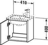 DURAVIT Waschtischunterbau XSquare, 1 Tür, links, 400x410x289 mm, Graphit Matt