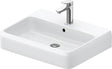 DURAVIT Qatego Waschtisch 600 mm mit Hahnlochbank und Überlauf in Weiß mit HygieneGlaze