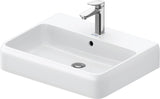 DURAVIT Qatego Waschtisch 600 mm mit Hahnlochbank und Überlauf in Weiß mit HygieneGlaze